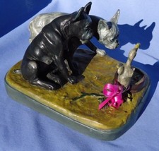 FRENCH BULLDOG BERGMAN BRONZE INKWELL 7