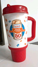Allsup's 50th Anniversary World Famous Burrito 32 oz Travel Mug Whirley picture