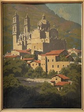 🔥 Very RARE Antique 1930s Southern Pacific RAILROAD Mexico TAXCO Travel Poster picture