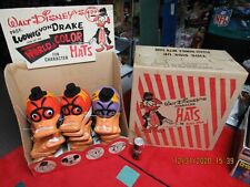 LUDWIG VON DRAKE 1961 LARGE DISPLAY OF 25 NEW OLD STOCK HATS IN BOX DISNEY WOW picture