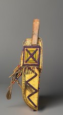 Vintage Native American Indian Leather Knife With Alligator Skin -pre-owned picture