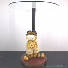 Extremely Rare Vintage Garfield Glass Top Side Table Cartoon Cat Decor picture