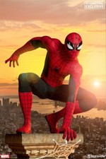 ALL THREE Sideshow Legendary Scale Spider-Man Black & Red & Blue Premium Statues picture