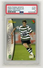 Cristiano RONALDO ROOKIE Card Panini Mega Craques 2002-03 #137 PSA 9 picture