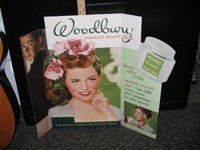 Paulette Goddard 1940s movie photo Woodbury cosmetics cream store display sign picture