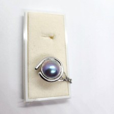 Tasaki Mabe Pearl Silver Tie Tack Vintage Rare Lapel Pin Used Japan picture