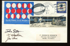 Apollo 15 Phases of the Moon Crew Signed Mission Flown Cover with Zarelli Cert picture