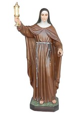 Saint Clare Of Assisi Fiberglass Statue 65'' With Glass Eyes picture