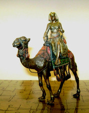 ✅Antique 19th c. NamGreb (Bergman) Egyptian Cleopatra on a Camel, Vienna Bronze picture
