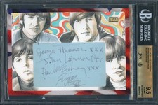 The Beatles Band-Signed 1/1 John Lennon Paul McCartney Bar Cut Autograph BGS 9.5 picture