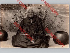 RARE c1910 Mele Kaupoko High Chief Chiefess Hawaii HI Frank Davey Negative RPPC picture