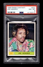 PSA 8 JIMI HENDRIX 1969 Panini Cantanti Card #207 HIGHEST GRADE EVER picture