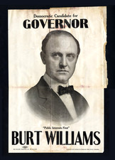 1916 Burt Williams WI Governor Democratic Campaign Poster 24x14 Inland Printing picture