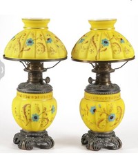 FINE PAIR OF DITMAR OIL LAMPS, C. 1890 picture