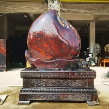 2200lb Huge Natural Blood Stone Quartz crystal Mineral specimen Collect+stand picture