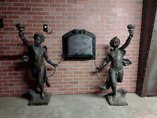 Circa 1900 Large Bronze Cupid Statues Kellogg Mansion picture