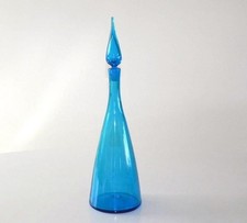 BLENKO Glass Decanter with Stopper Winslow Anderson Turquoise 22 in. model 920 L picture