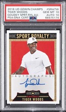 2018 GOODWIN CHAMPIONS GOUDEY SPORT ROYALTY AUTOS TIGER WOODS PSA 10 AUTO 10 picture