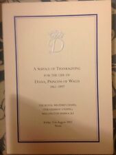PRINCESS DIANA ULTRA RARE ORDER SERVICE BOOKLET THANKSGIVING SERVICE 2007 10year picture
