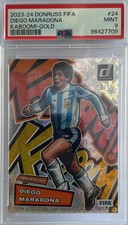 Diego Maradona 10/10 Kaboom Gold Panini Donruss FIFA 2023/24 PSA 9 picture