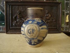 18/19 th century stoneware westerwald  saltglaze  jug ,krug , king george,rex picture