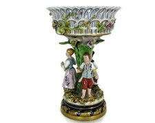 French Sevres Large Table Centerpiece Marked Porcelain Figurines Delicate WOW picture