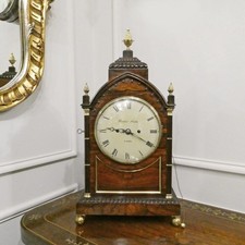 Antique Bracket Clock Gothic Revival Rosewood by Barber & North of York Restored picture