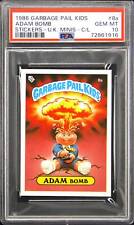 1986 Garbage Pail Kids Stickers U.K. Minis 8a Adam Bomb Checklist PSA 10 picture