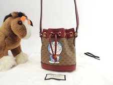 Gucci x Doraemon Micro GG Drawstring Crossbody Bag Brown Red Japan R3dLMT picture
