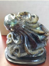 Hand Carved Octopus from Labradorite.  Chinese master carver. Stunning  picture