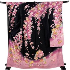 length 168.5cm sleeve length 68cm L weeping cherry blossoms flowers silver foil picture