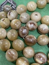 Antique Very Rare Hand Made Natural Beast Horn  islamic  prayer 33 beads 51g R1 picture