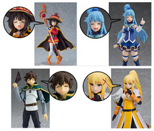 Figma Konosuba MEGUMIN 407 + AQUA 399 + KAZUMA 425 + DARKNESS 450 with BONUS New picture