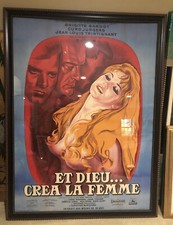 Original Vintage Bardot French Film Poster  1956, And God Created Woman. Framed picture