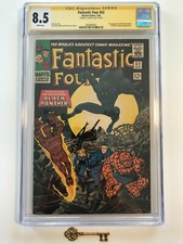 FANTASTIC FOUR #52 CGC 8.5 SS Signed Stan Lee 1st Black Panther (T'Challa) KEY picture