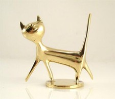 Werkstätte Karl HAGENAUER Vienna SMILING CAT Polished Brass Bronze Austria picture