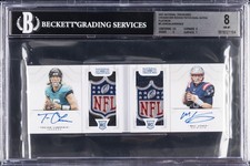 2021 PANINI: NATIONAL TREASURES #CD-QB MAC JONES/TREVOR LAWRENCE ROOKIE RC BGS 8 picture