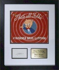 💥 That's All Folks cel Mel Blanc Friz Freleng hand Signed Warner Bros 1989 picture