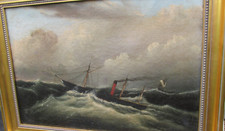Captain Clelands 1841 Liverpool cabin painting CUNARD QUEEN ANNE Fitz Henry Lane picture