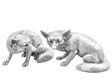 Antique George V Sterling Silver Fox Boxes 1926 picture