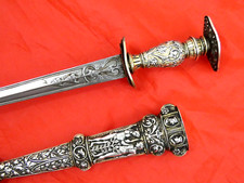 MAGNIFICENT ANTIQUE EUROPEAN SILVER DAGGER Turkish Ottoman Court blade sword picture