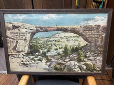 1914 PRE PROHIBITION OLD CARIBOU WHISKEY ADVERTISMENT PAINTING. ONE OF A KIND picture