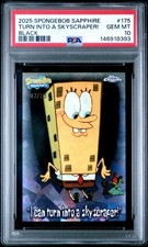 2025 Topps Chrome SpongeBob Sapphire I Can Turn Into A Skyscraper /10 PSA 10 picture