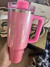 🎯 Stanley x Starbucks Exclusive 2024 💕 Pink 40oz Tumbler RARE In Hand BNWT 🆕 picture