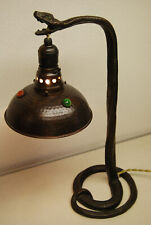 ANTIQUE AUSTRIAN FRENCH BRONZE ART NOUVEAU DECO SECESSION OLD SNAKE DRAGON LAMP picture