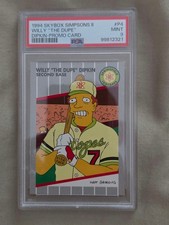 GRAIL 1994 Skybox Simpsons Willy The Dupe Dipkin Promo P4 PSA 9 HIGHEST GRADE picture