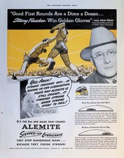 Original Vintage 1941 Alemite Lubricants Ad: Golden Gloves Boxing Arch Ward picture
