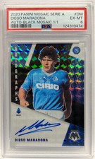 Diego Maradona 1/1 Autograph Black Mosaic Serie A 2020/21 PSA 6 picture