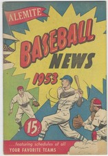 BASEBALL NEWS 1953 VF 1953 ALEMITE GIVEAWAY PROMO PROMOTIONAL W C POPPER MLB picture