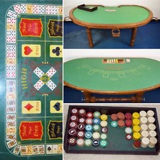 Antique 1930s Illegal Chicago Speakeasy Casino Gambling Poker Blackjack Table picture